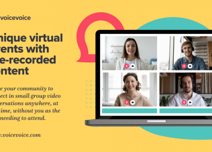 Virtual events with pre-recorded guidance